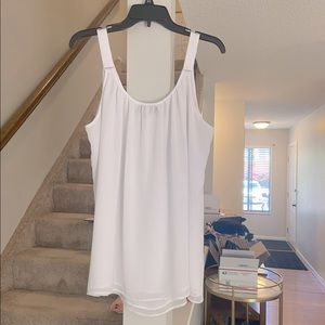 Lane Bryant white sheer top